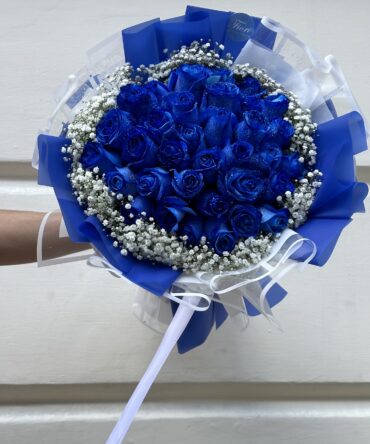 Intense blue con gipso alrededor