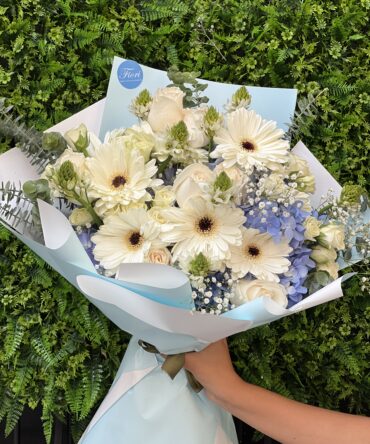 Bouquet de gerberas con Hortencias