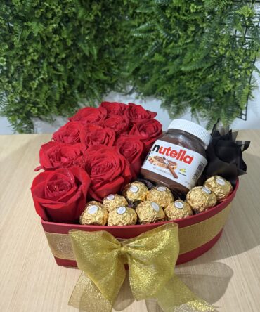Box de corazón con nutella y ferreros