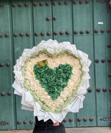 Corazón verde, con corazón blanco alrededor