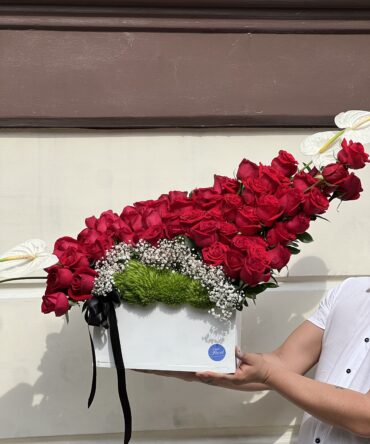 Media luna de rosas