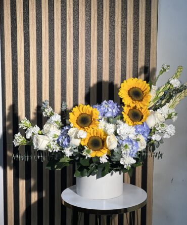 Box deluxe girasol con Hortencia