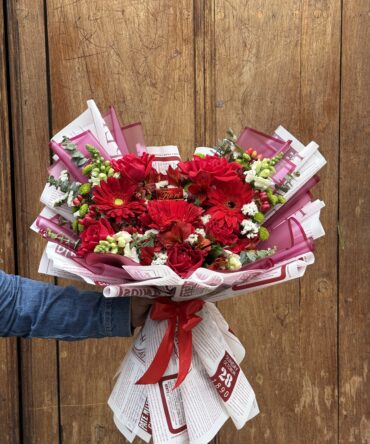 Mix de rosas con gerberas